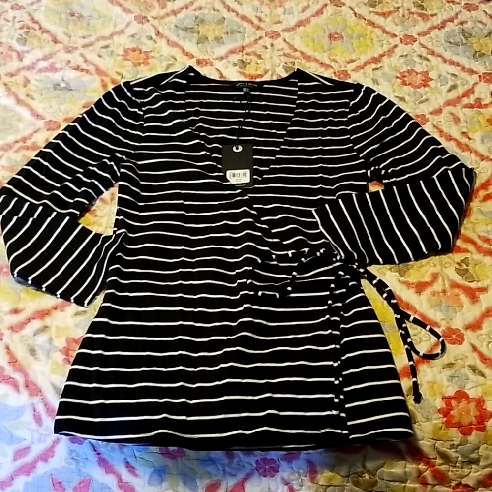 Lucky Brand Stripe Wrap Top